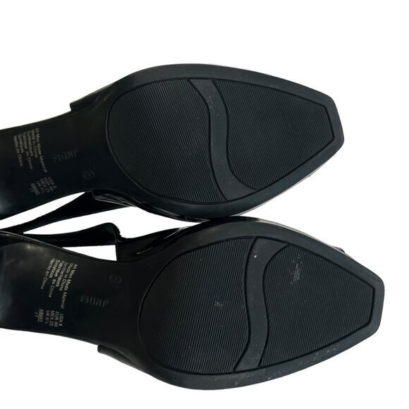 Fioni Women's Black Patent‎ Leather Slingback Heels Size 8 4-Inch Heel Peep Toe - Picture 8 of 16